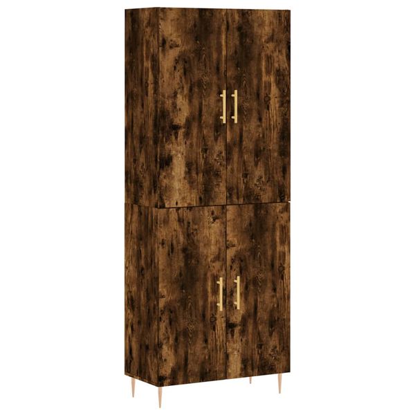 vidaXL Buffet haut Ch&ecirc;ne fum&eacute; 69,5x34x180 cm Bois d'ing&eacute;nierie