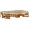 vidaXL Ensemble de canap&eacute;s d'ext&eacute;rieur avec coussin 8 pcs Naturel