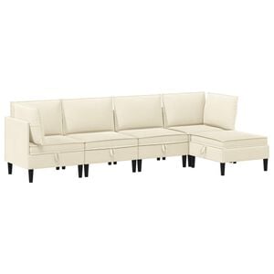 vidaXL Ensemble de meubles pour le salon 5 pcs Cr&egrave;me Tissu