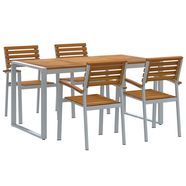 vidaXL Ensemble de salle &agrave; manger pour jardin 5 pcs Gris