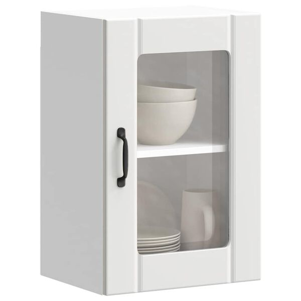 vidaXL Armoire murale de cuisine avec porte en verre Lucca blanc