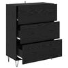 vidaXL Buffet Ch&ecirc;ne noir 69,5 x 34 x 90 cm Bois d'ing&eacute;nierie et fer