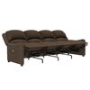 vidaXL Fauteuil de massage inclinable à 4 places marron tissu