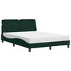 vidaXL Lit avec matelas vert fonc&eacute; 140x190 cm velours
