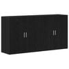 vidaXL Buffet 2 pc Ch&ecirc;ne noir 79 x 38 x 80 cm Bois d'ing&eacute;nierie