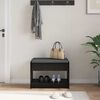 vidaXL Banc d'entr&eacute;e avec coussin Ch&ecirc;ne Noir 63 x 38 x 45 cm