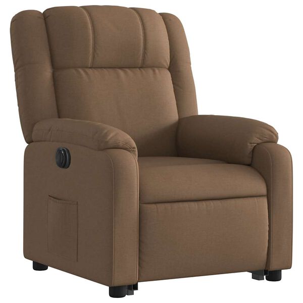 vidaXL Fauteuil inclinable électrique marron tissu