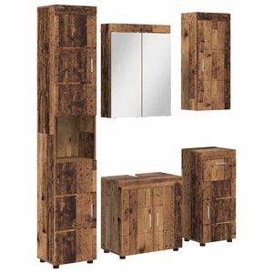 vidaXL Ensemble de mobilier de salle de bain TULUM 5 pc Bois ancien