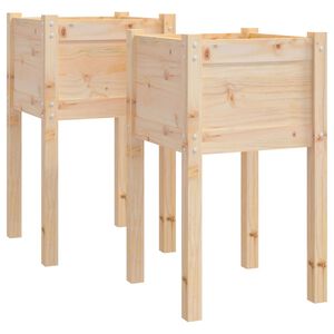 vidaXL Jardini&egrave;res d'ext&eacute;rieur 2 pcs 40x40x70 cm bois de pin massif