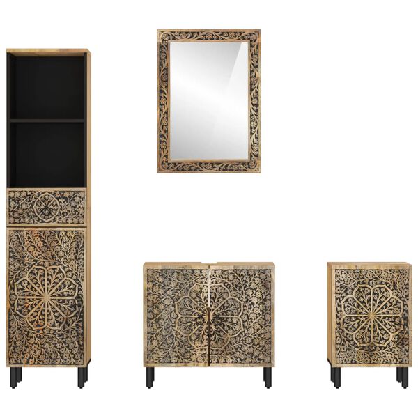 vidaXL Ensemble de meubles de salle de bain 4 pcs bois manguier massif