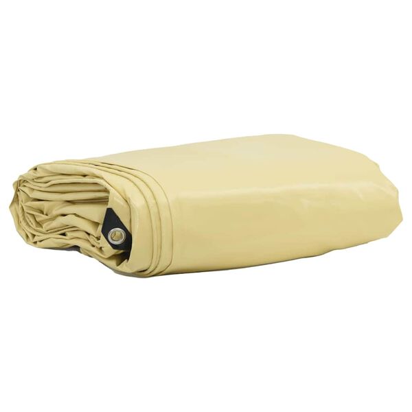 vidaXL Bâche 650g / m² Beige 4 x 8 m Toile avec revêtement en PVC