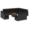 vidaXL Salon de jardin avec coussins 13 pcs noir r&eacute;sine tress&eacute;e