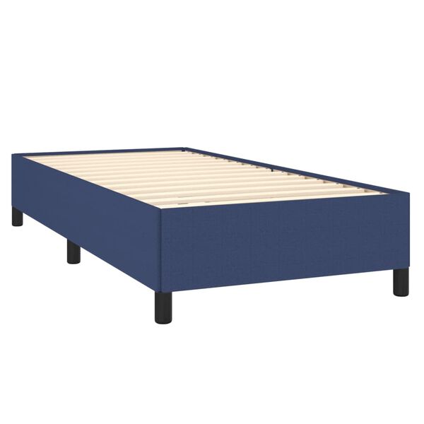 vidaXL Cadre de lit sans matelas bleu 90x200 cm tissu