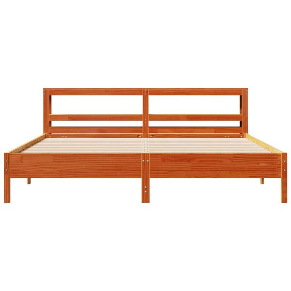 vidaXL Cadre de lit sans matelas cire marron 200x200cm bois pin massif