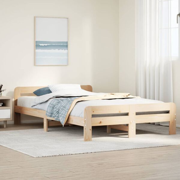 vidaXL Cadre de lit sans matelas 135x190 cm bois de pin massif
