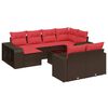 vidaXL Ensemble de canap&eacute; de jardin 11 pcs avec coussins marron r&eacute;sine tress&eacute;e