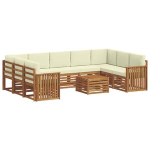 vidaXL Ensembles de canap&eacute;s avec coussin 10 pcs Naturel et Cr&egrave;me