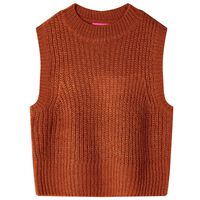 Gilet pull-over tricoté pour enfants cognac 92