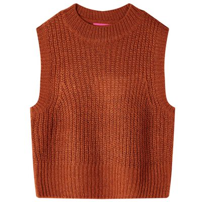 Gilet pull-over tricoté pour enfants cognac 92