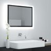 vidaXL Miroir LED de salle de bain Noir brillant 60x8,5x37cm Acrylique