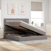 vidaXL Lit avec rangement et matelas Taupe 160 x 200 cm Polyester