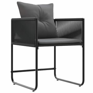 vidaXL Chaise 4 pc Noir et anthracite Rotin PE
