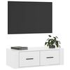 vidaXL Meuble TV suspendu Blanc brillant 80x36x25 cm Bois d'ingénierie