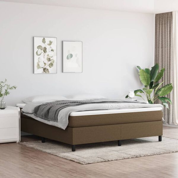 vidaXL Sommier &agrave; lattes de lit avec matelas Marron fonc&eacute; 180x200 cm