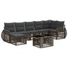 vidaXL Ensemble de canap&eacute; de jardin 8 pc Gris et Gris fonc&eacute; polyrotin