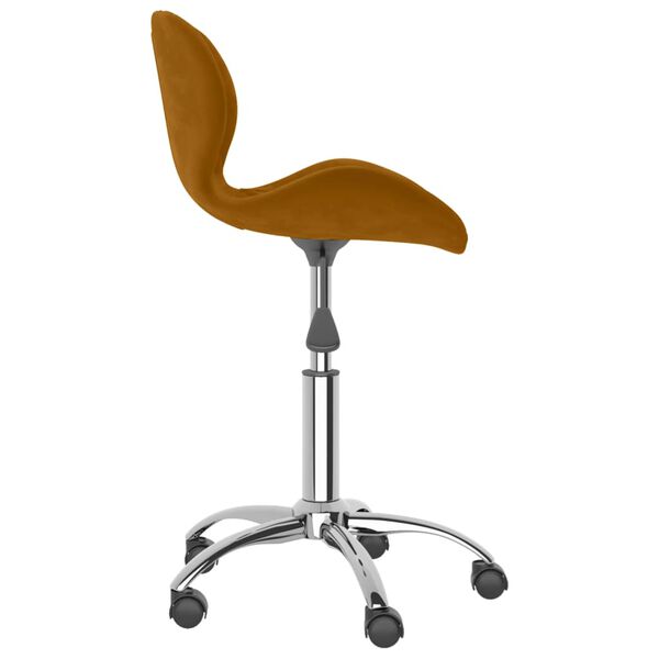 vidaXL Chaise pivotante de salle &agrave; manger Marron Velours