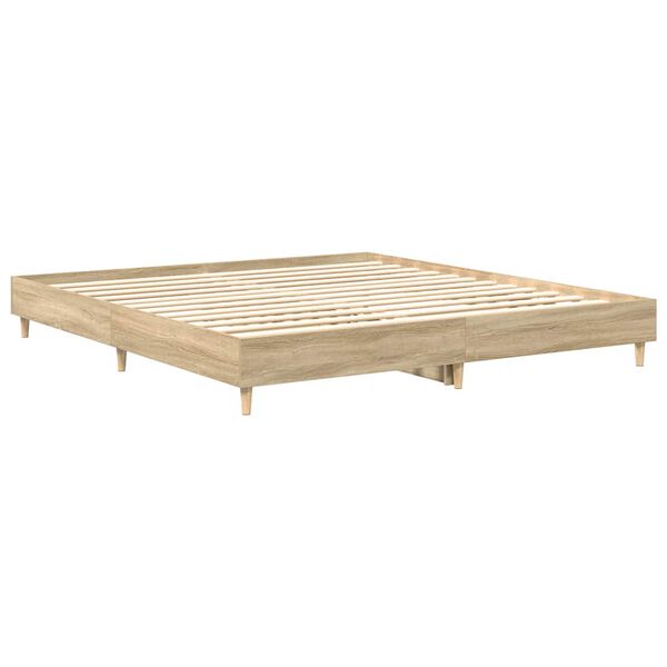 vidaXL Cadre de lit sans matelas ch&ecirc;ne sonoma 200x200 cm