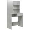 vidaXL Coiffeuse avec miroir Gris b&eacute;ton 74,5x40x141 cm