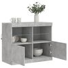 vidaXL Buffet avec lumières LED gris béton 81x37x67 cm