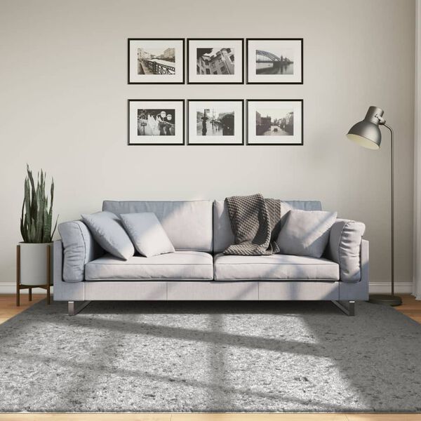vidaXL Tapis shaggy PAMPLONA poils longs moderne gris 200x200 cm