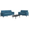 vidaXL Ensemble de canapés 2pcs et coussins et traversins bleu velours