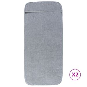 vidaXL Serviettes de plage 2 pcs gris 60x135 cm tissu 400 GSM