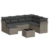 vidaXL Salon de jardin 8 pcs avec coussins gris r&eacute;sine tress&eacute;e