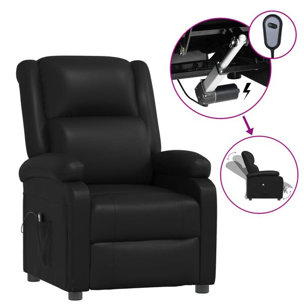 vidaXL Fauteuil inclinable &eacute;lectrique Noir Similicuir