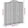 vidaXL Panier de gabions arqué 200x50x220/240 cm Fer galvanisé