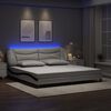 vidaXL Cadre de lit avec LED sans matelas Hvar blanc et noir 200x200 cm