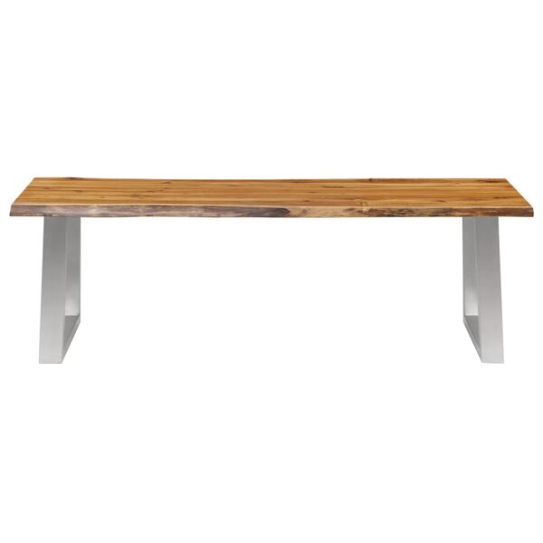 vidaXL Banc 140 cm Bois d'acacia massif et acier inoxydable