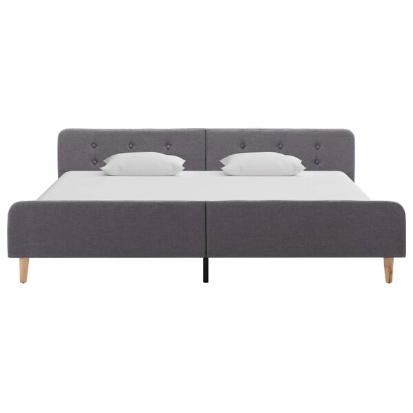 vidaXL Cadre de lit Gris clair Tissu 180 x 200 cm