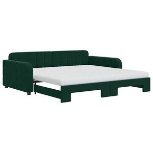 vidaXL Lit de jour et gigogne et matelas vert fonc&eacute; 100x200 cm velours