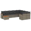 vidaXL Salon de jardin avec coussins 10 pcs gris r&eacute;sine tress&eacute;e