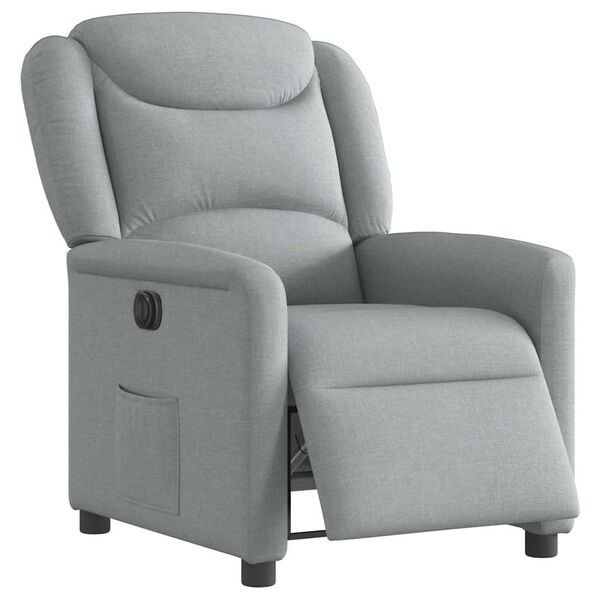 vidaXL Fauteuil inclinable &eacute;lectrique Gris clair Tissu