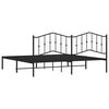 vidaXL Cadre de lit métal sans matelas avec tête de lit noir 193x203cm