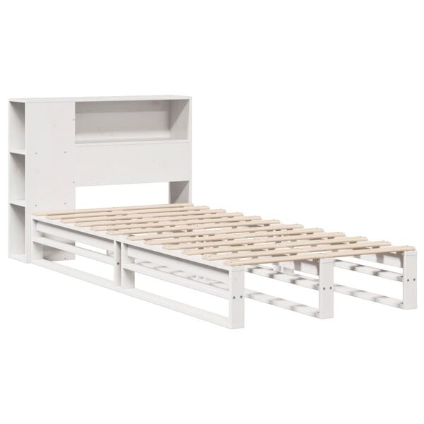 vidaXL Lit biblioth&egrave;que sans matelas blanc 75x190 cm bois massif