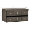 vidaXL Banc de rangement pliable Marron 76x38x38 cm Faux lin