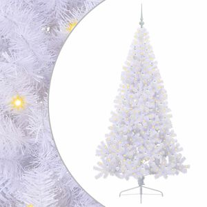 vidaXL Sapin de No&euml;l artificiel avec 300 LED Blanc 210 cm PVC et Acier