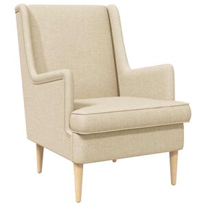 vidaXL fauteuil Cr&egrave;me tissu